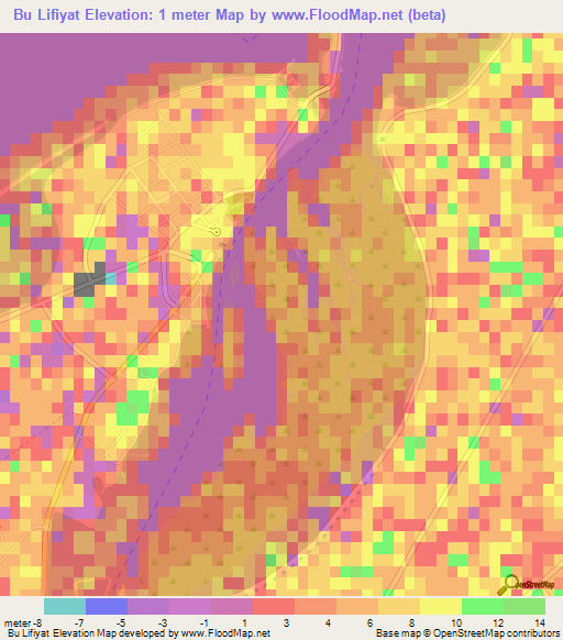 Bu Lifiyat,United Arab Emirates Elevation Map