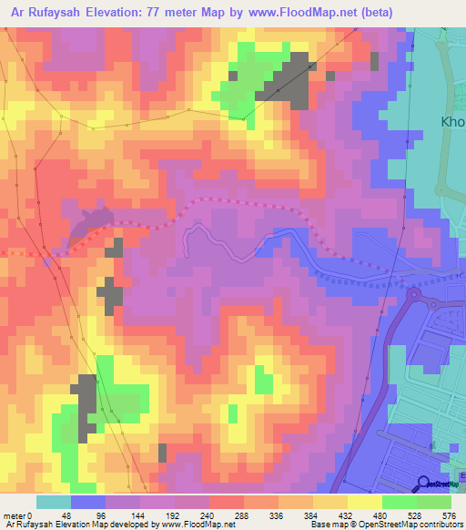 Ar Rufaysah,United Arab Emirates Elevation Map