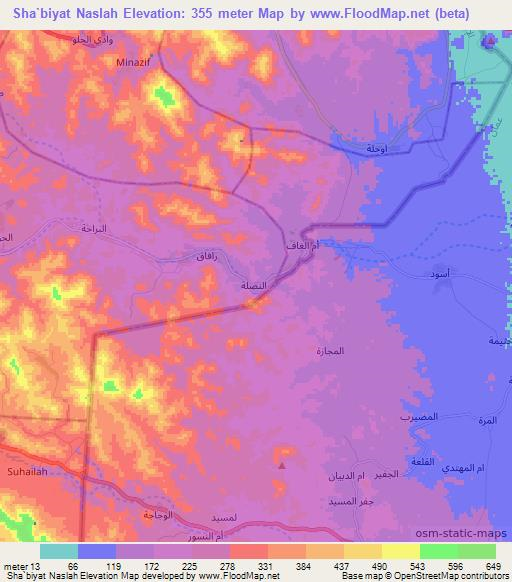Sha`biyat Naslah,United Arab Emirates Elevation Map