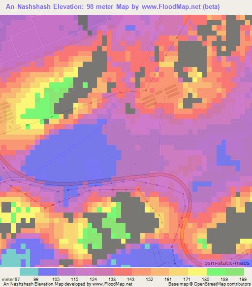 An Nashshash,United Arab Emirates Elevation Map