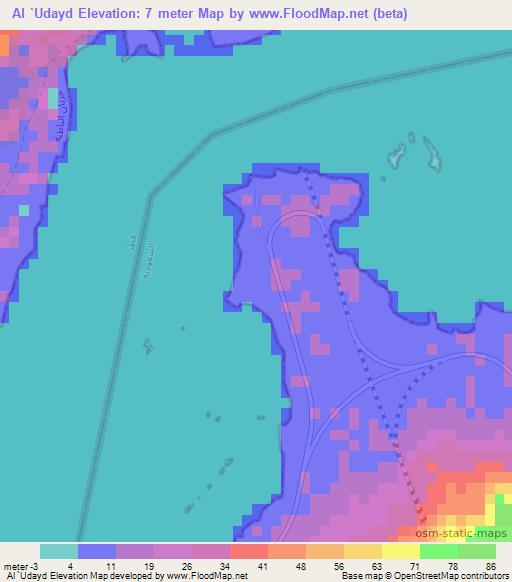 Al `Udayd,United Arab Emirates Elevation Map