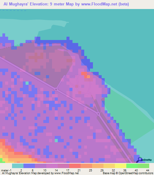 Al Mughayra',United Arab Emirates Elevation Map