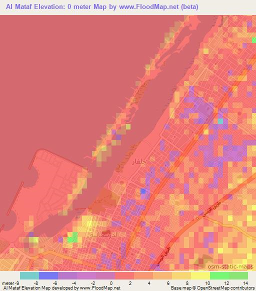 Al Mataf,United Arab Emirates Elevation Map