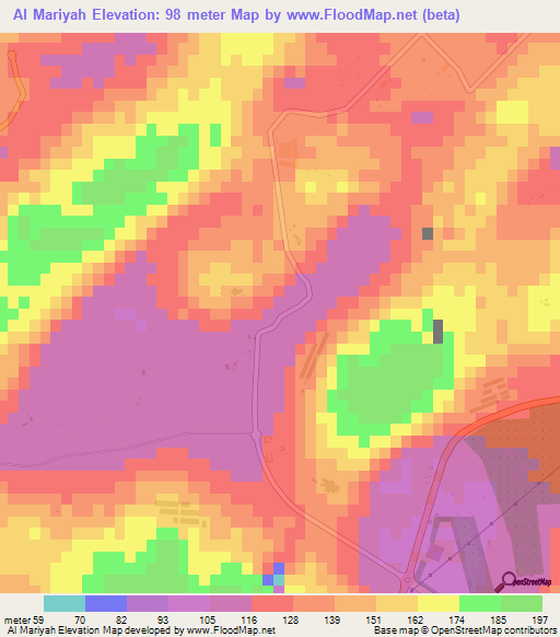 Al Mariyah,United Arab Emirates Elevation Map