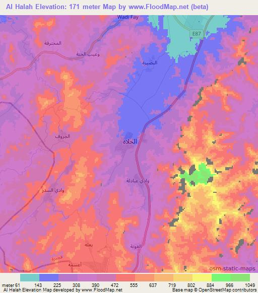 Al Halah,United Arab Emirates Elevation Map