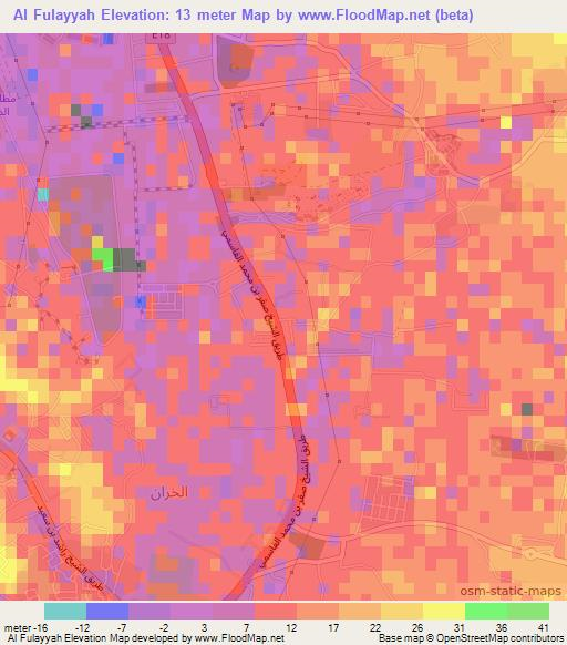 Al Fulayyah,United Arab Emirates Elevation Map