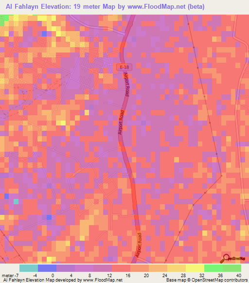 Al Fahlayn,United Arab Emirates Elevation Map