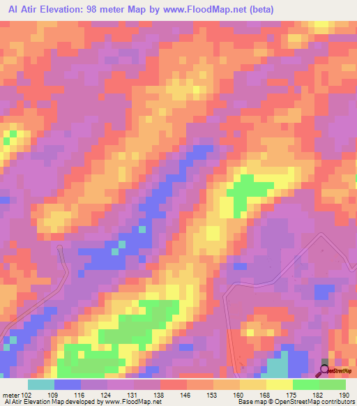 Al Atir,United Arab Emirates Elevation Map