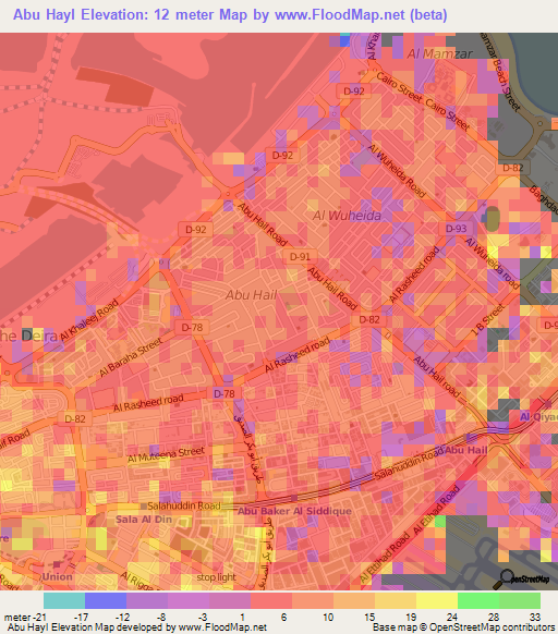 Abu Hayl,United Arab Emirates Elevation Map
