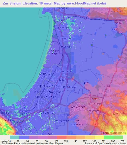 Zur Shalom,Israel Elevation Map