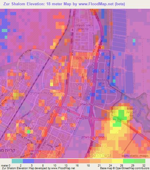 Zur Shalom,Israel Elevation Map