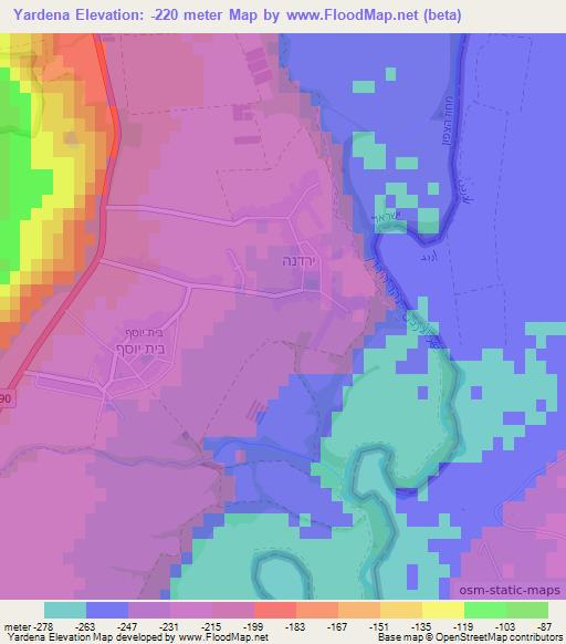 Yardena,Israel Elevation Map