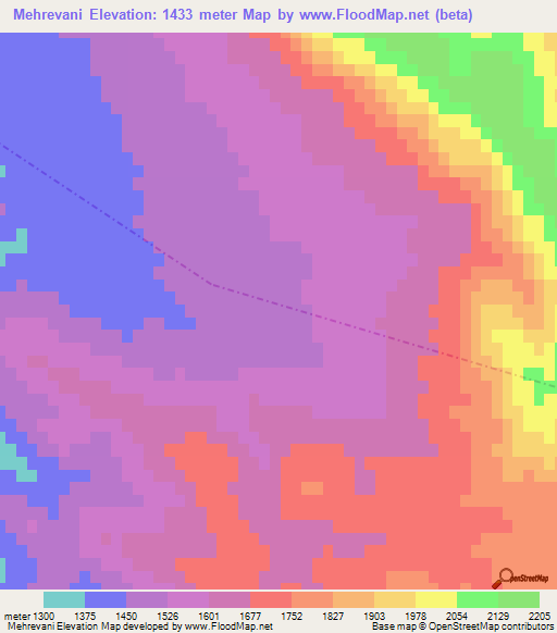 Mehrevani,Iran Elevation Map