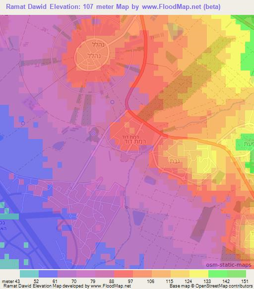 Ramat Dawid,Israel Elevation Map