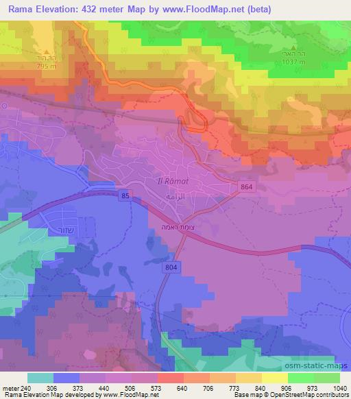 Rama,Israel Elevation Map
