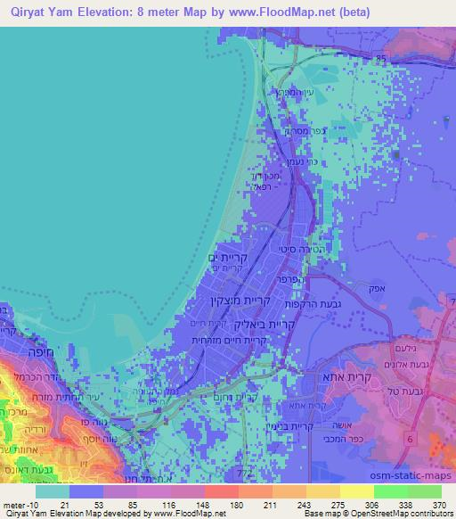 Qiryat Yam,Israel Elevation Map