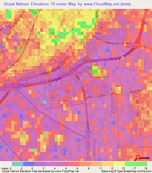 Qiryat Nahum,Israel Elevation Map