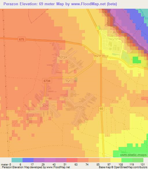 Perazon,Israel Elevation Map