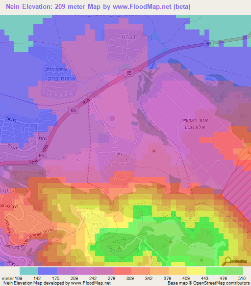 Nein,Israel Elevation Map