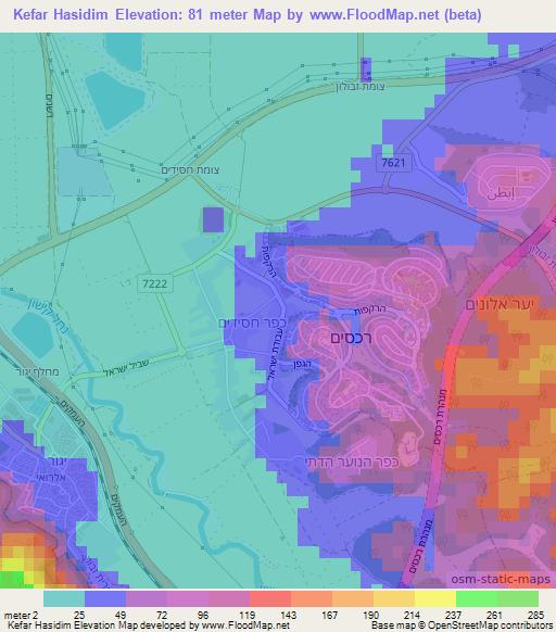 Kefar Hasidim,Israel Elevation Map