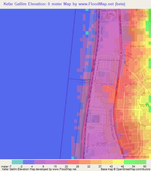 Kefar Gallim,Israel Elevation Map