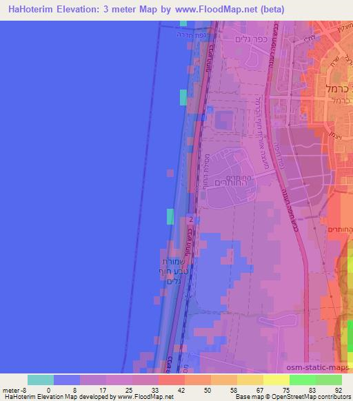 HaHoterim,Israel Elevation Map