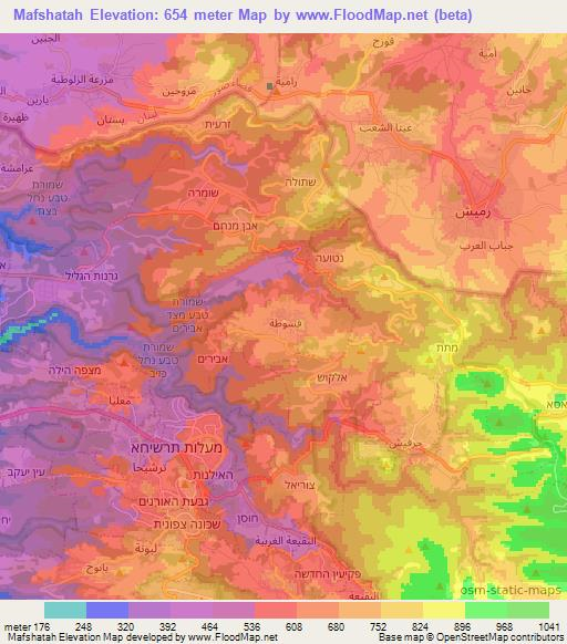 Mafshatah,Israel Elevation Map