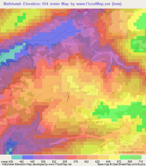Mafshatah,Israel Elevation Map