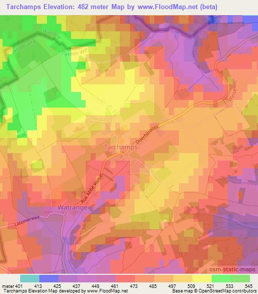 Tarchamps,Luxembourg Elevation Map