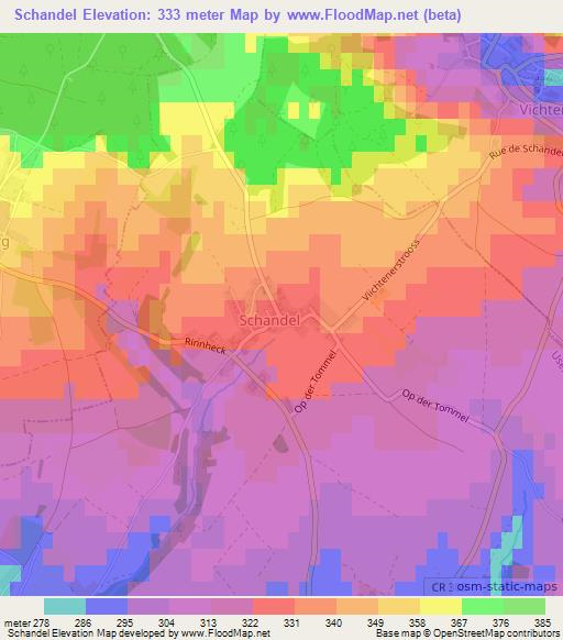 Schandel,Luxembourg Elevation Map