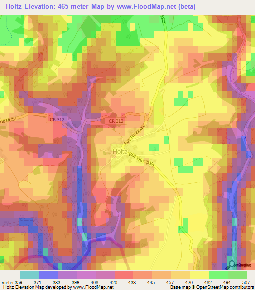 Holtz,Luxembourg Elevation Map