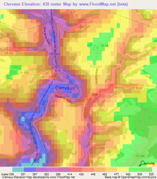 Clervaux,Luxembourg Elevation Map
