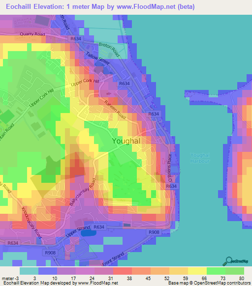 Eochaill,Ireland Elevation Map