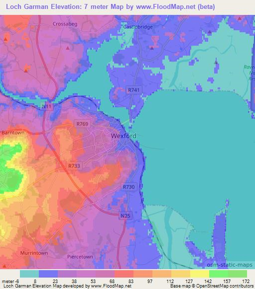 Loch Garman,Ireland Elevation Map