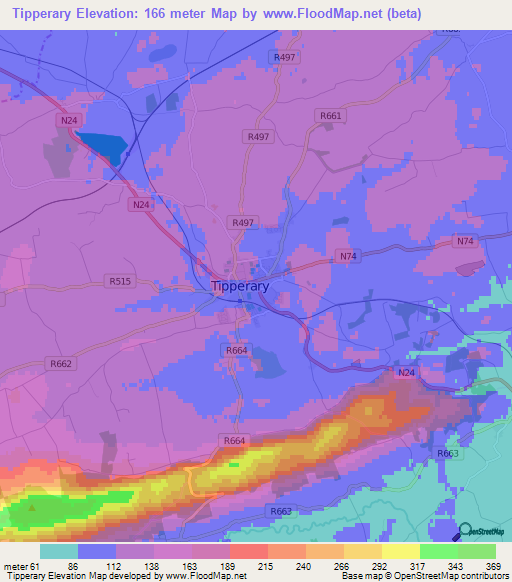Tipperary,Ireland Elevation Map