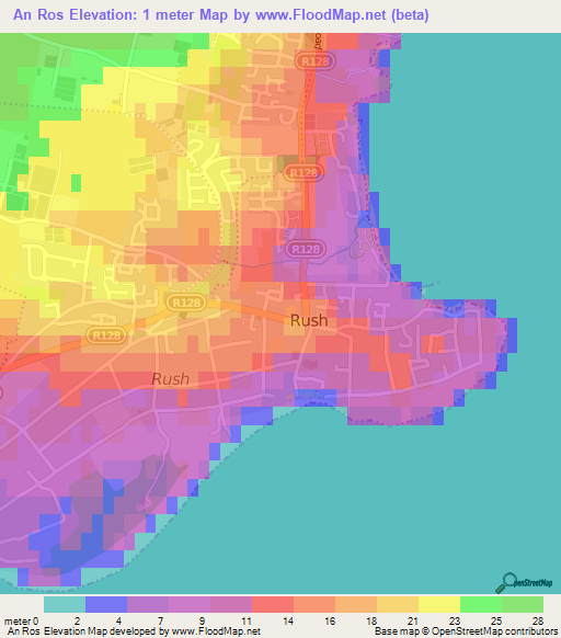 An Ros,Ireland Elevation Map