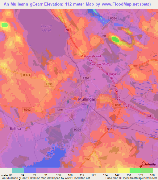 An Muileann gCearr,Ireland Elevation Map