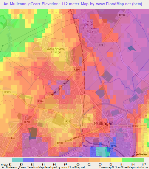 An Muileann gCearr,Ireland Elevation Map
