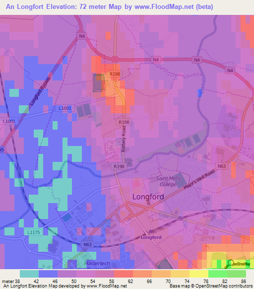 An Longfort,Ireland Elevation Map