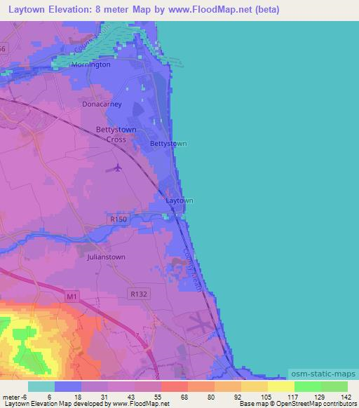 Laytown,Ireland Elevation Map