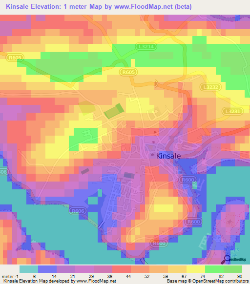 Kinsale,Ireland Elevation Map