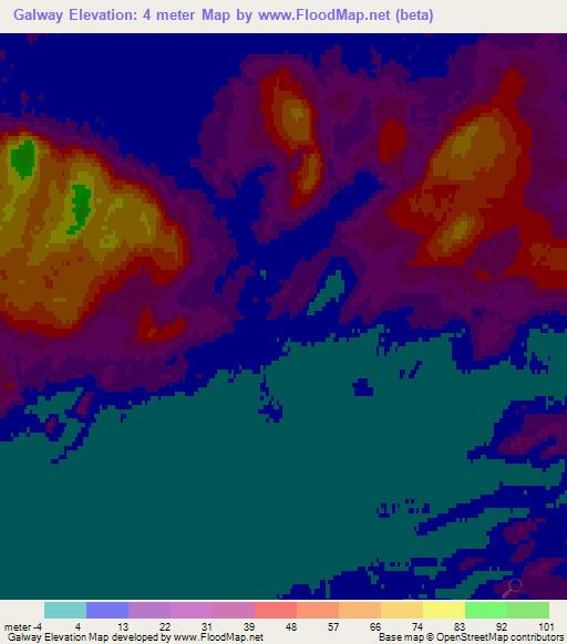 Galway,Ireland Elevation Map
