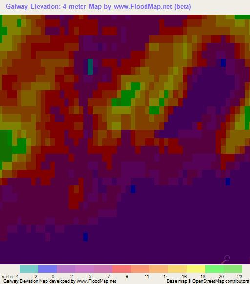 Galway,Ireland Elevation Map
