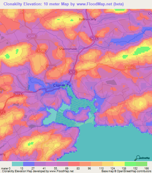 Clonakilty,Ireland Elevation Map