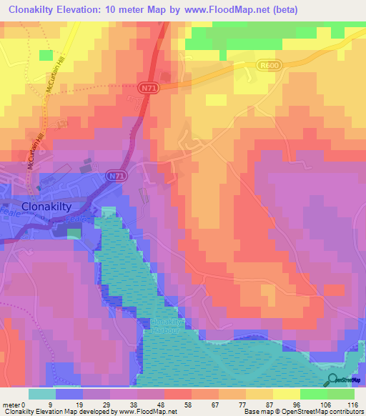Clonakilty,Ireland Elevation Map