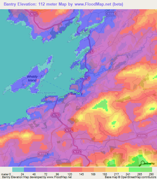 Bantry,Ireland Elevation Map