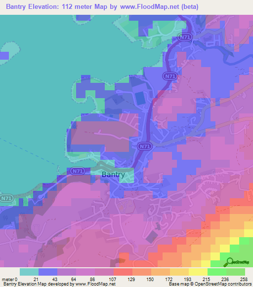 Bantry,Ireland Elevation Map