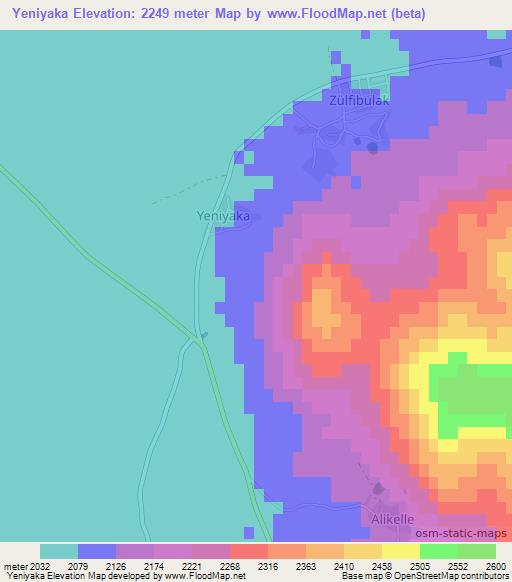 Yeniyaka,Turkey Elevation Map