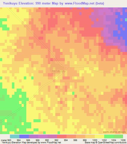 Yenikuyu,Turkey Elevation Map
