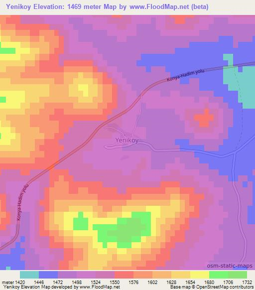 Yenikoy,Turkey Elevation Map